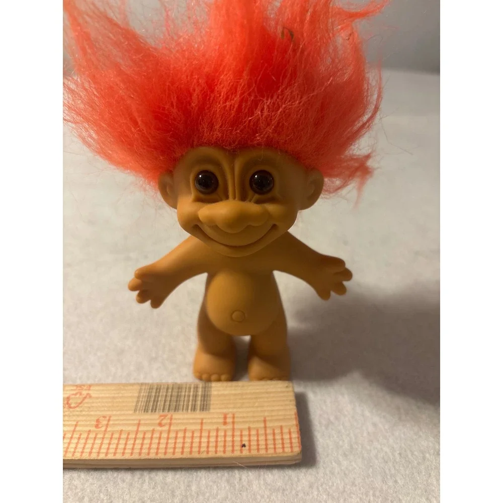 Vintage Russ‎ Berrie Troll Doll Orange Hair Nude Vinyl Figure Item 18600 3 Inch